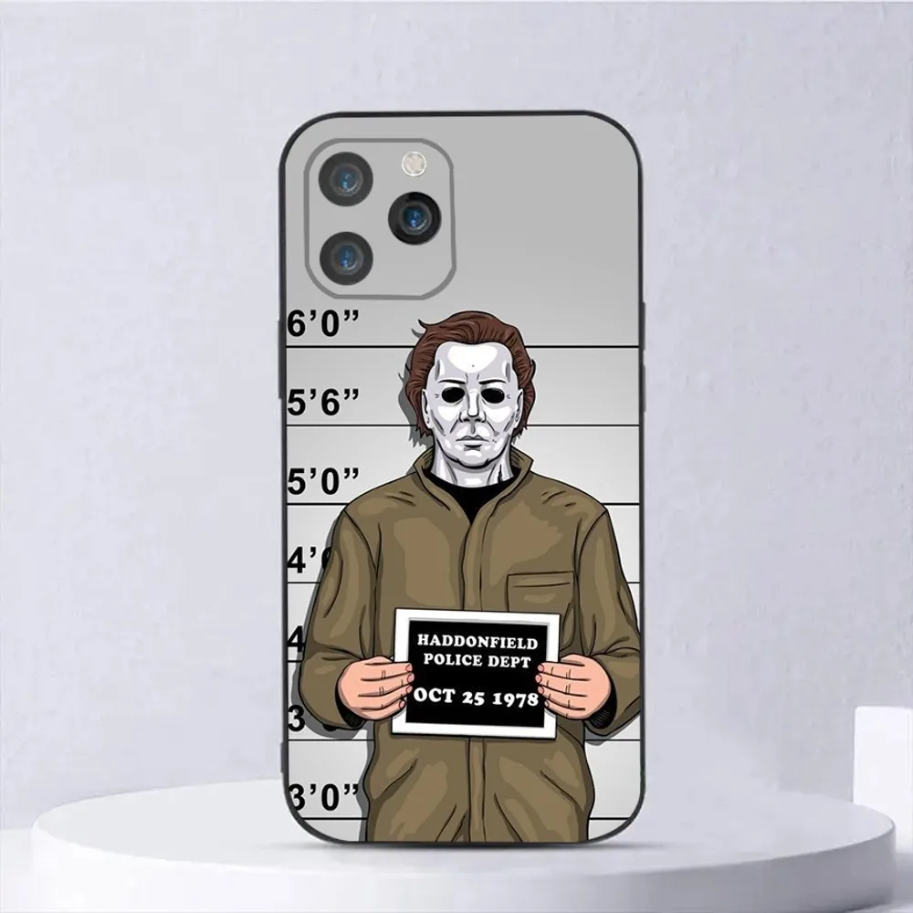 Michael Myers Horror H-Halloween  Phone Case For iPhone15,14,13,12,11,Pro,Max,Plus,Mini,X,XS,XR,8,7,6,S,Plus,SE Soft Black Case