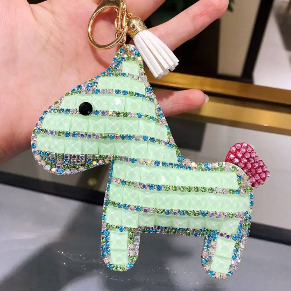 Colorful South Korea Bore Pony Keychain Creative Fashionable Car Key Ring Cartoon Cute Bag Pendant Student