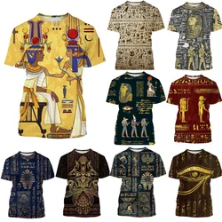 Pharaoh Anubis 3D Print T Shirt Ancient Egyptian God Eye Of Egypt T-Shirts For Men's Short Sleeve Harajuku Streetwear Unisex Top