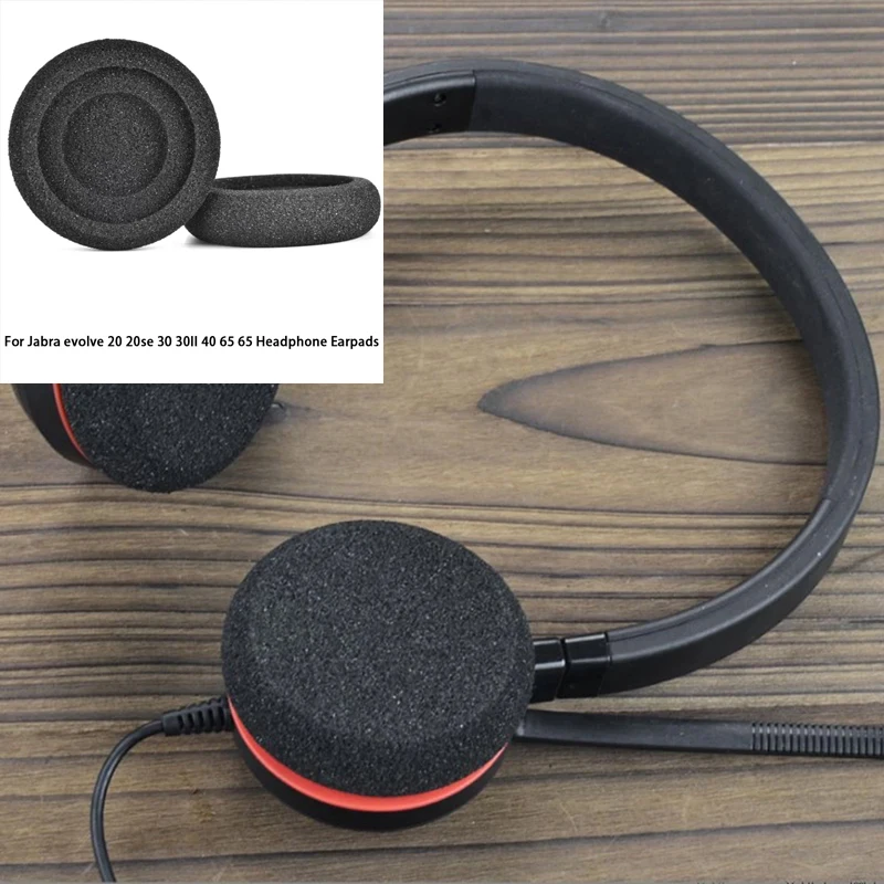 Coussinets d'oreille de remplacement, coussinets d'écouteurs en mousse à mémoire de forme souple, housse pour écouteurs Jabra Evolve 20, 20se, 30, 30II, 40, 65, 65