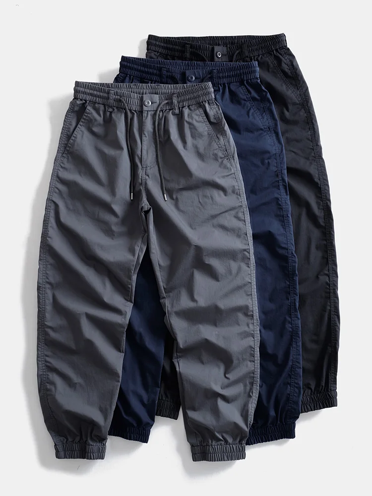 

Lightweight Breathable Men's Casual Cargo Pants Loose Trousers Elastic Waist Straight Leg Qui Dry Spring Summer Faion