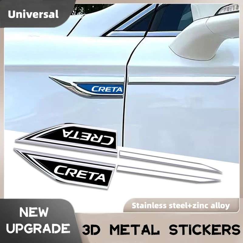 

2PCS Car Fender Side Badge Decal Rear Trunk Sticker Emblem Badge Decals For Hyundai Creta 2 II Accessories Ix25 Tuning