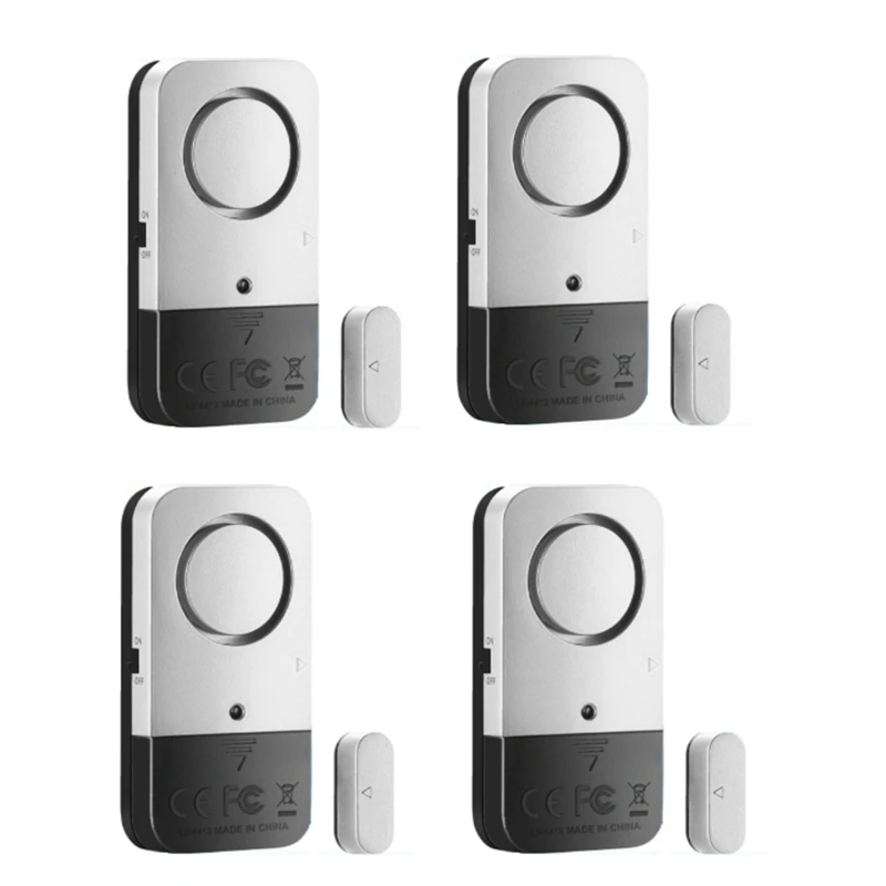 Detectores de puerta abierta/cerrada, alarma de ventana fuerte de 120DB, Sensor de protección de seguridad para el hogar, detector de alarma antirrobo (4 piezas)