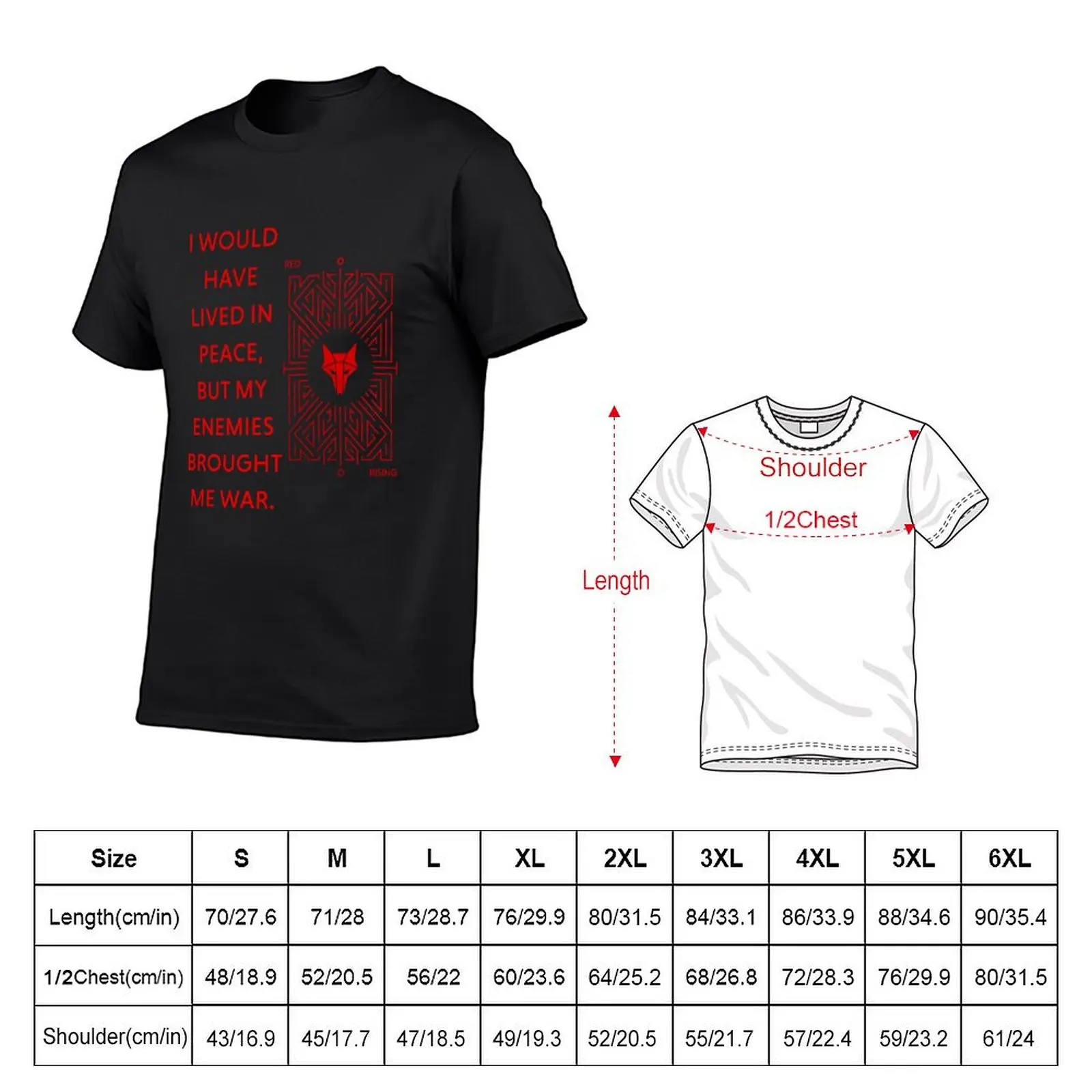 Red Rising T-Shirt Blouse kawaii clothes tops Men's t shirts