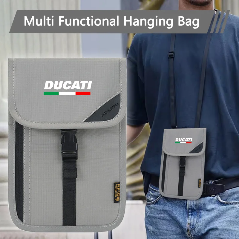 RFID Multifunction Anti-theft Wallet Hidden Travel Neck Pouch Passport Cover Cards Holder ID Card Holder For Ducati Monster 1200