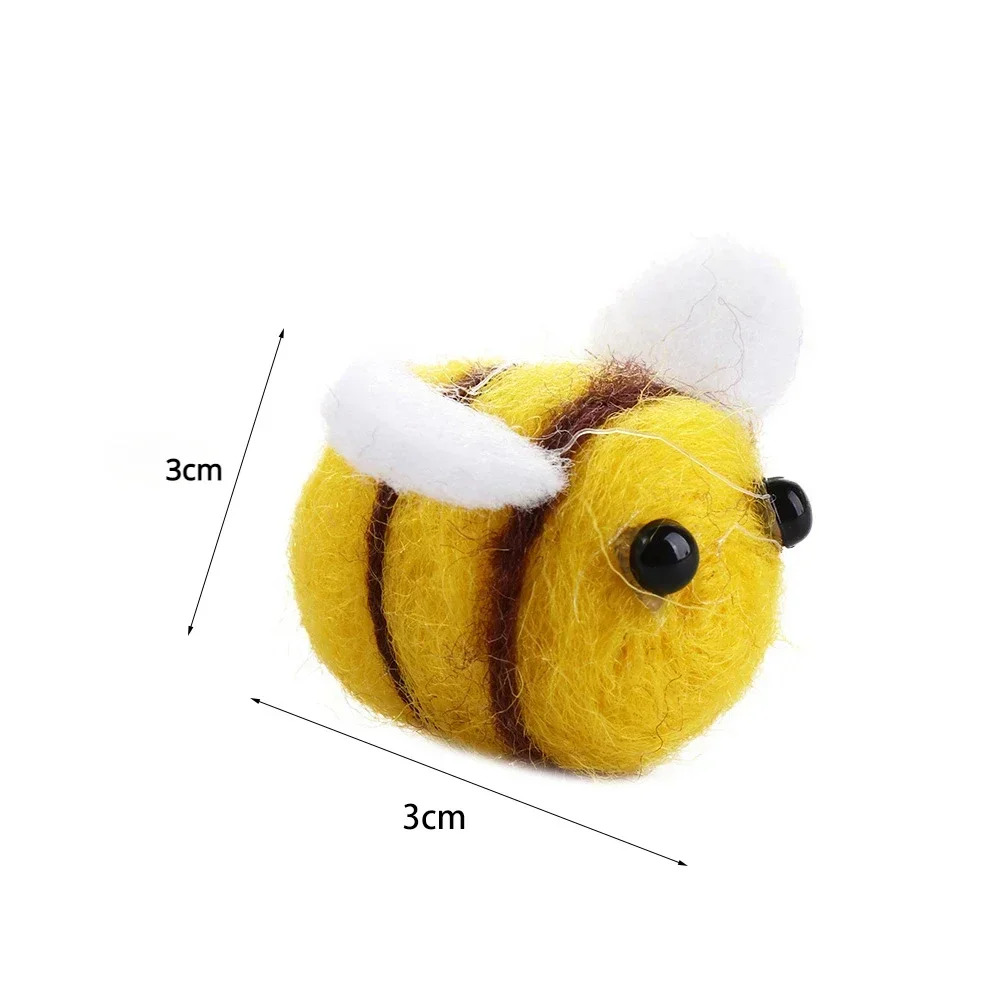 10 pieces of Kawaii wool felt bee animal wool felt doll DIY bag pendant micro bee decoration home decoration