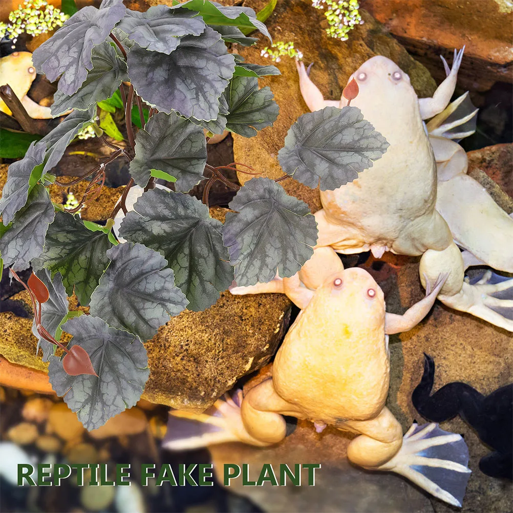 

Leaf Artificial Hanging Plants Indoor Fake Reptile Tank Olive Decor