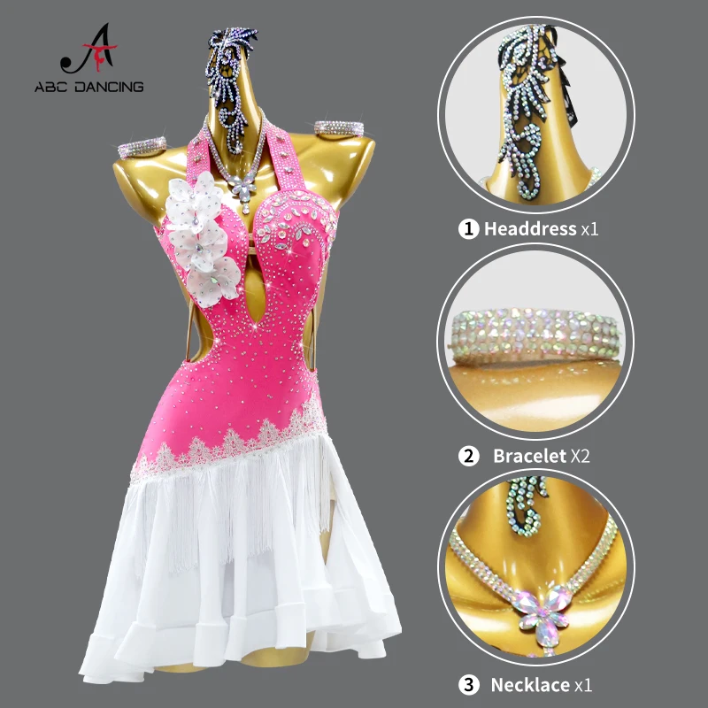 فستان رقص لاتيني، أزياء رياضية للنساء، ملابس رقص للمنافسة، ملابس أداء المسرح، ملابس أمريكية أنيقة للحفلات الراقصة