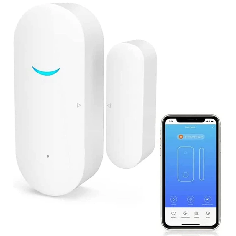مغناطيس مستشعر الأبواب والنوافذ ، تحكم ذكي في التطبيق ، متوافق مع اليكساس ، مساعد جوجل ، إنذار أمان لاسلكي