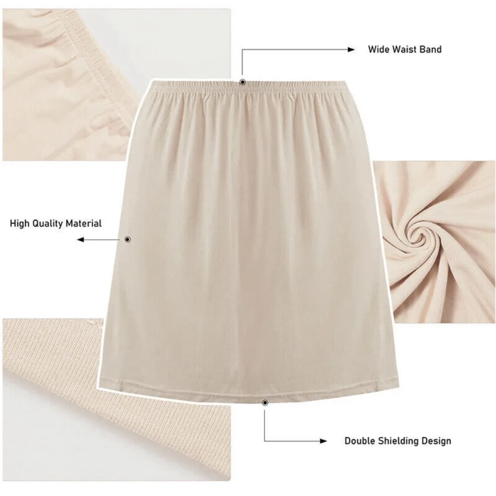 Fashion Women Under Dress Comfortable Summer Ladies Slip Skirt Lace Half Slips Lingerie Satin Skirt Petticoat image 4