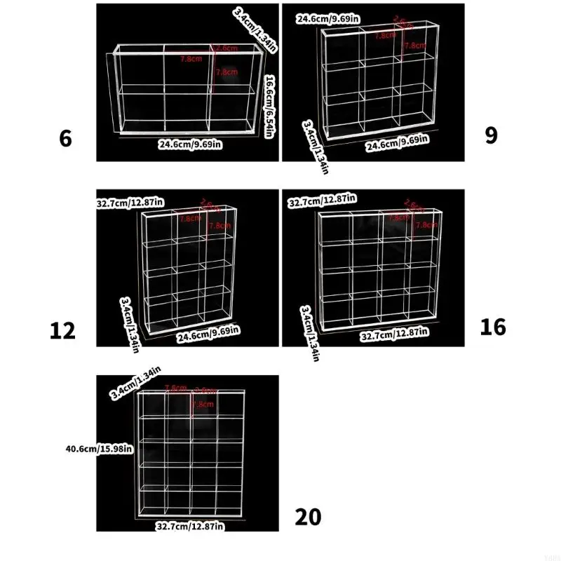 Y88A Badge Case Transparent Acrylic Display Box for Office Desk Or Home Use