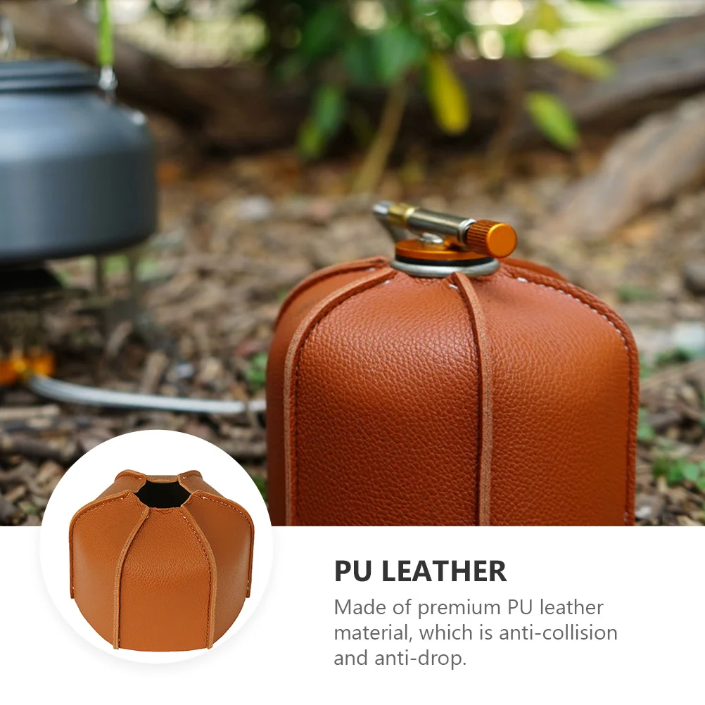

Gas Cylinder Protective Cover Premium PU Lightweight Outdoor Camping Gas Tank Protector Fuel Canister Storage Bag