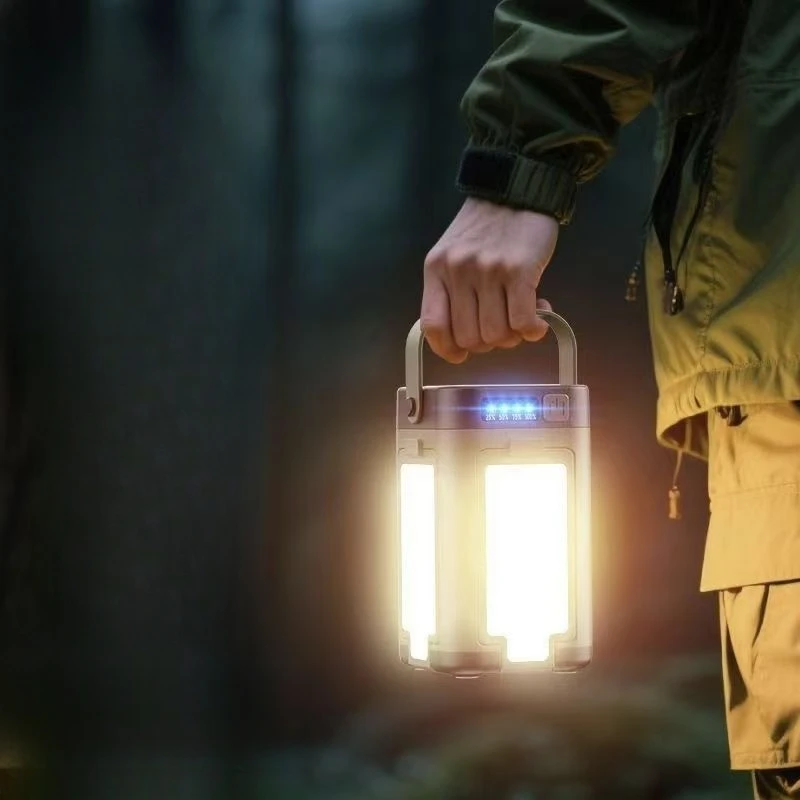 ShinyYing Camping, 6-Mode USB Rechargeable LED Tent Light with 1200mAh Battery, Foldable Portable Waterproof Lamp