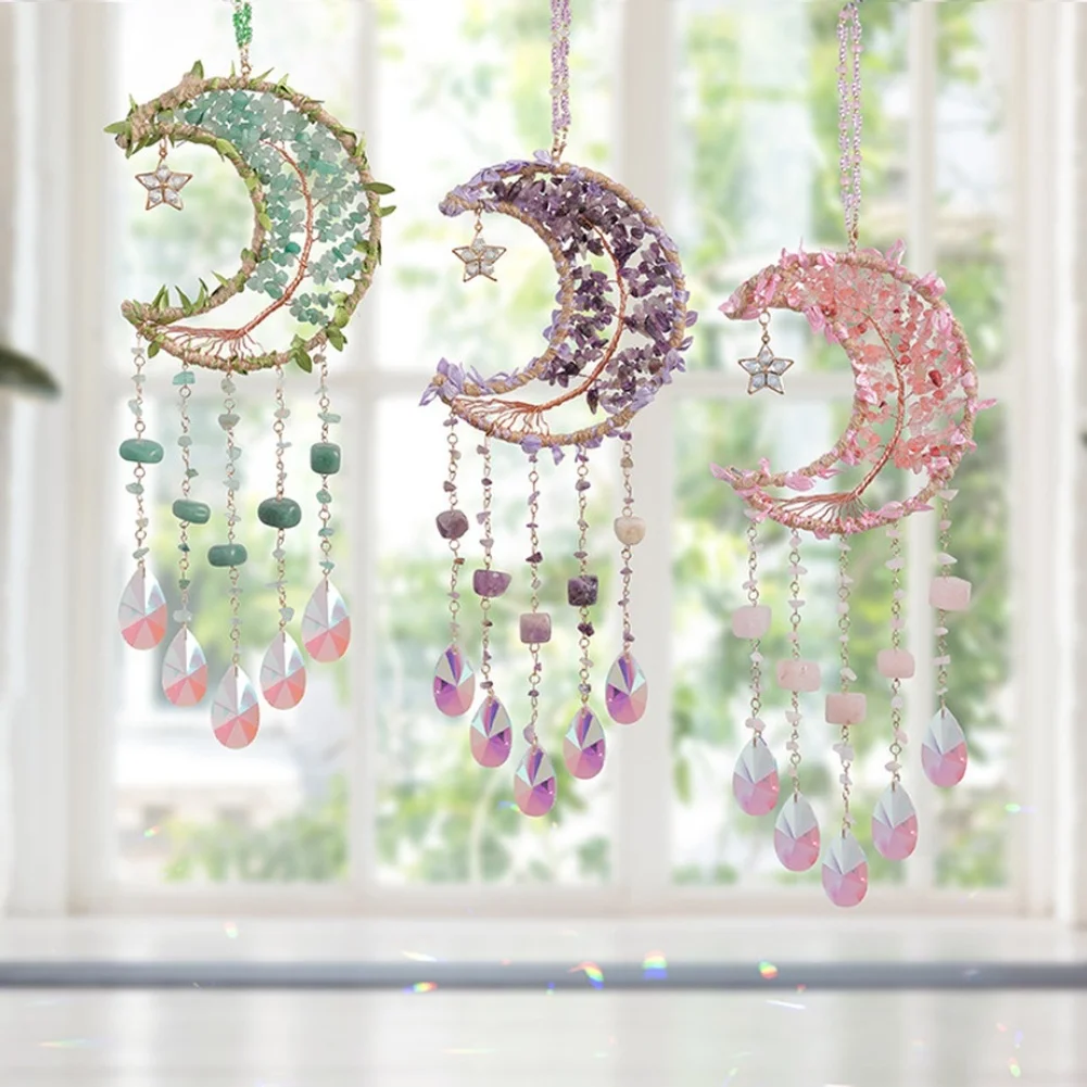 1 Piece Of Sun Catcher Indoor Window Ball Moon Rainbow Wind Chimes Car Hanging Home Holiday Wedding Party Decoration Supplies