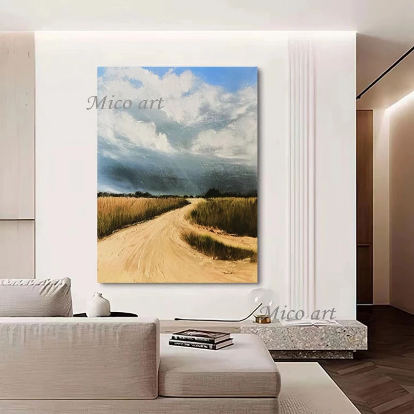 3d Beautiful Picture Scenery Unframed Wall Art Abstract Canvas Painting Home Decoration Artwork Natural Landscape Hand Drawing