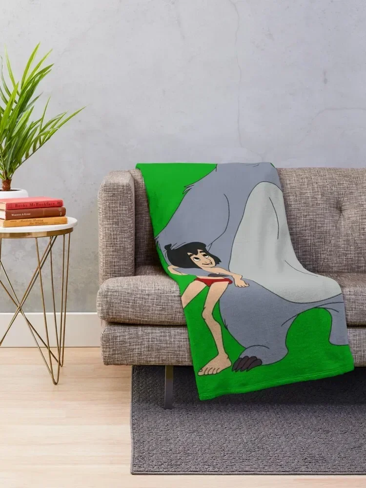 Baloo and Mowgli Throw Blanket cosplay anime Picnic Blankets