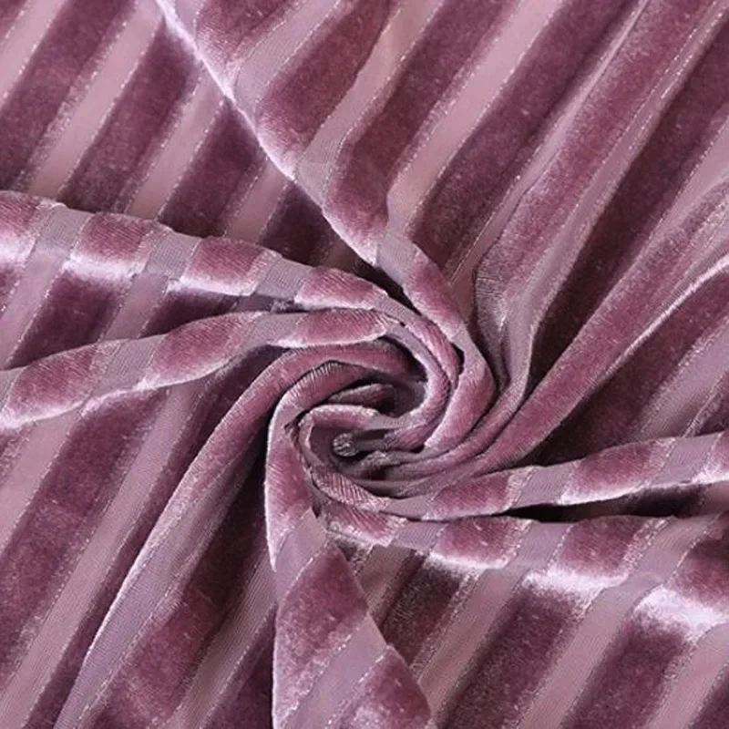 Bling Velvet Fabric Stripe Shimmer for Dress shirt Clothes Soft Home Textile Curtain