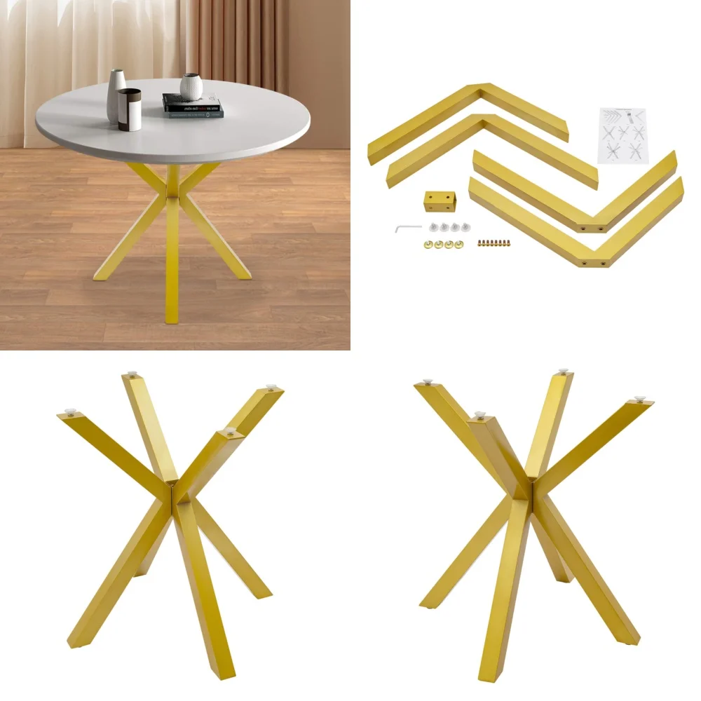 Café TablesStylish Gold Metal Table Legs for Coffee Tables Durable High Load Easy Assembly