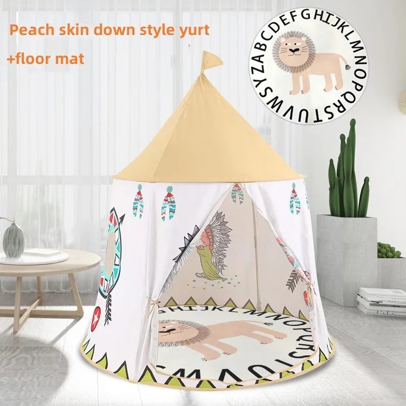 YARD Kid Teepee Tent House 123*116cm Portable Princess Castle Present For Kids Children Play Toy Tent Birthday Christmas Gift