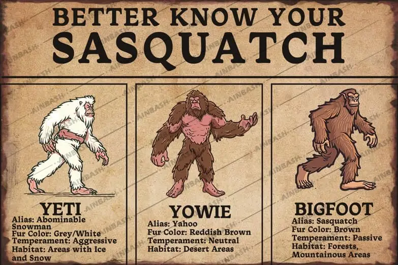 Sasquatch Gifts Funny Signs Bigfoot Decor Better Know Your Sasquatch Vintage Metal Signs For Outside Yard Garage Living Room 12x