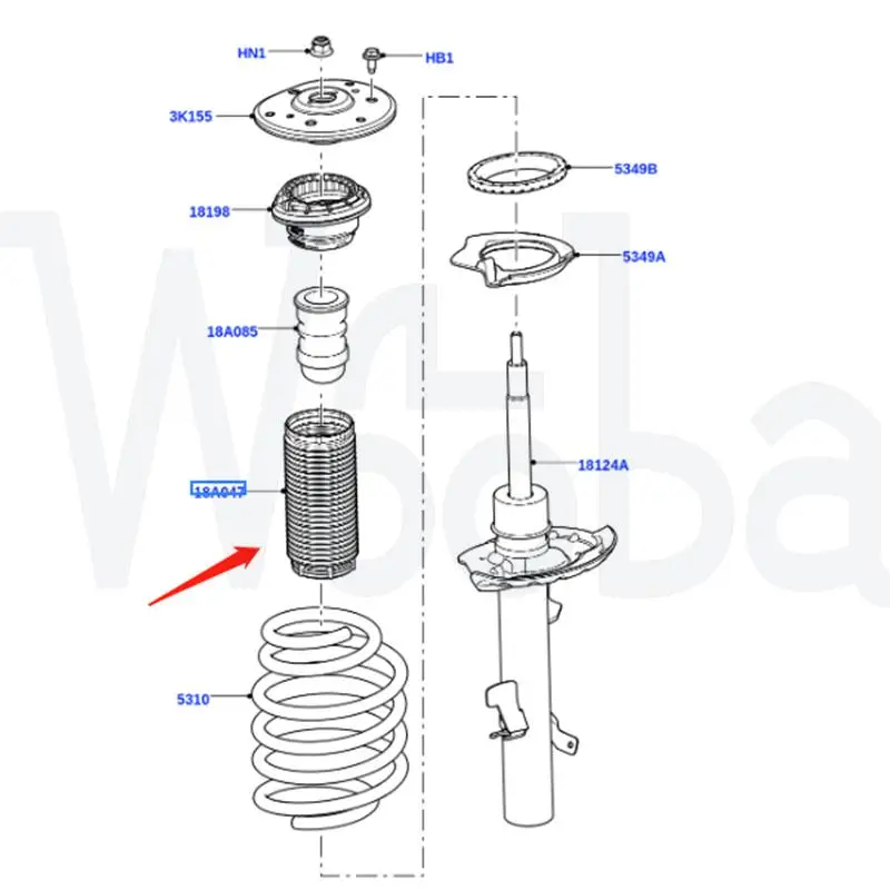 Wooba LR001143 LR045249 LR073344 1PCS High Quality Front Shock Absorber Dust Boot For Land Rover Range Rover Evoque Freelander 2