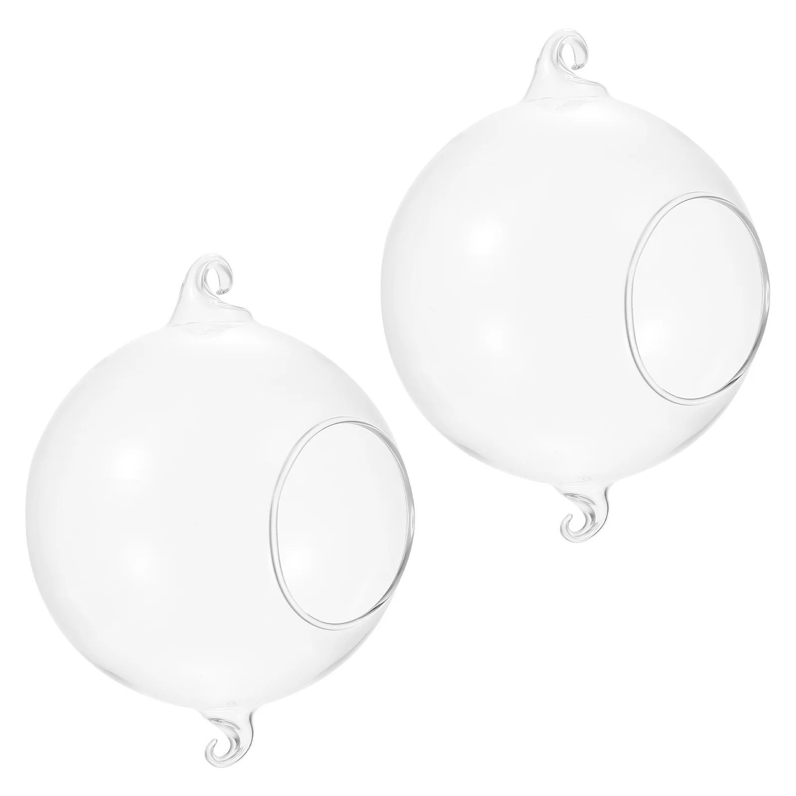 2Pcs Elegant Glass Hanging Bottle Simple Artistic Design for Home Garden Office Decoration Hanging Glass Planter