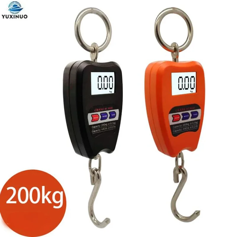 Digital Hanging Scale with Accurate Sensors 200Kg 440lb Crane Scale with Hooks for Farm Hunting Fishing Outdoor Large Luggage