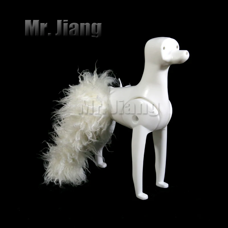 プロのペットグルーミングトレーニング用脚毛4個セット-犬のグルーミング用シザーのスキルとスタイリングツールの練習用リアルな毛髪