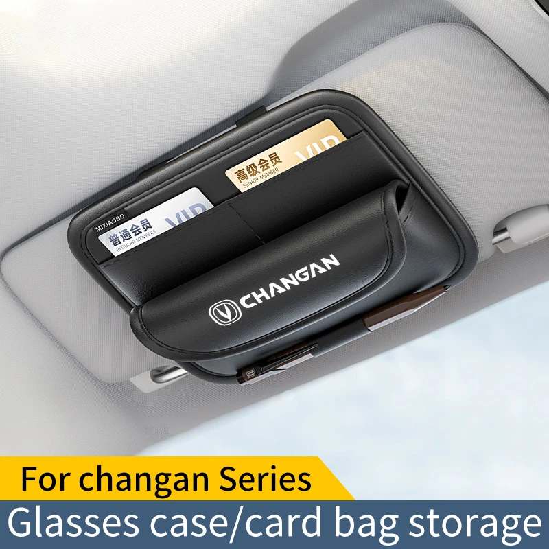 For Changan Uni k T CS35 CS55 CS75 Car Sunshade Multifunctional Storage Bag Car Glasses Clip Card Bag Ticket Receipt Storage Bag