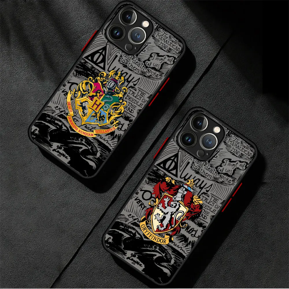 Case for iPhone 15ProMax XR 7 8 Plus XS Max SE 13 Mini 14 Pro 12 11 Pro Potters Wand Art Harries Logo Shockproof Matte Cover