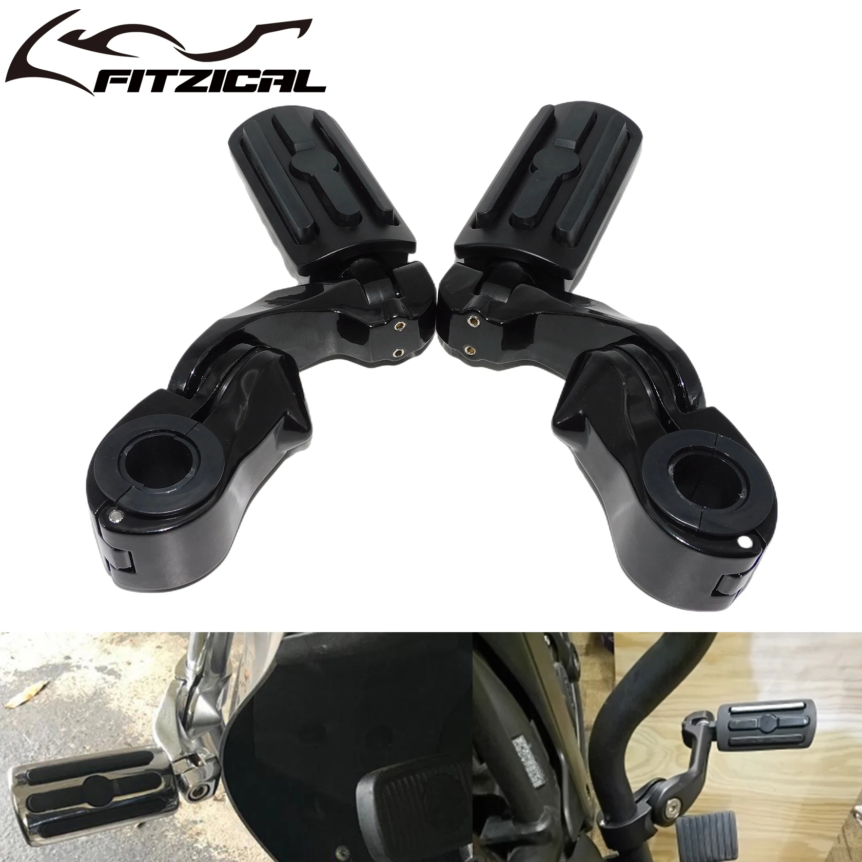 

Motorcycle Universal Engine Guard Footrest Highway Bar Foot Pegs Short Footpeg Clamps For Harley Sportster Touring Road Glide FL