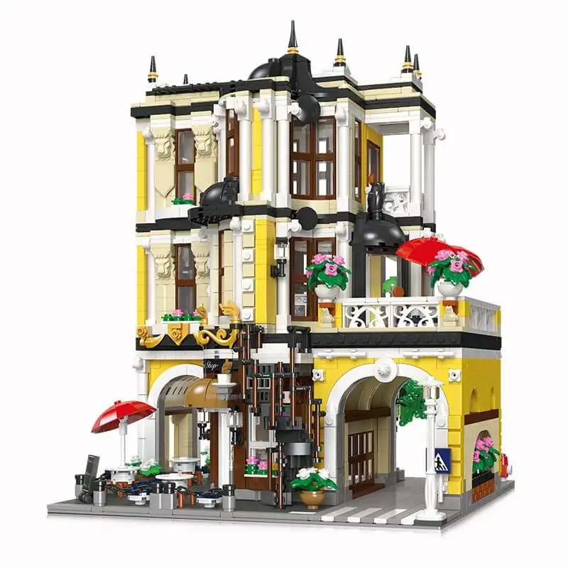 Teahouse Building Blocks modello MOC 89124 Bricks Tea Shop Modular Street View Scene Set città Creative Toy Set regalo per bambini