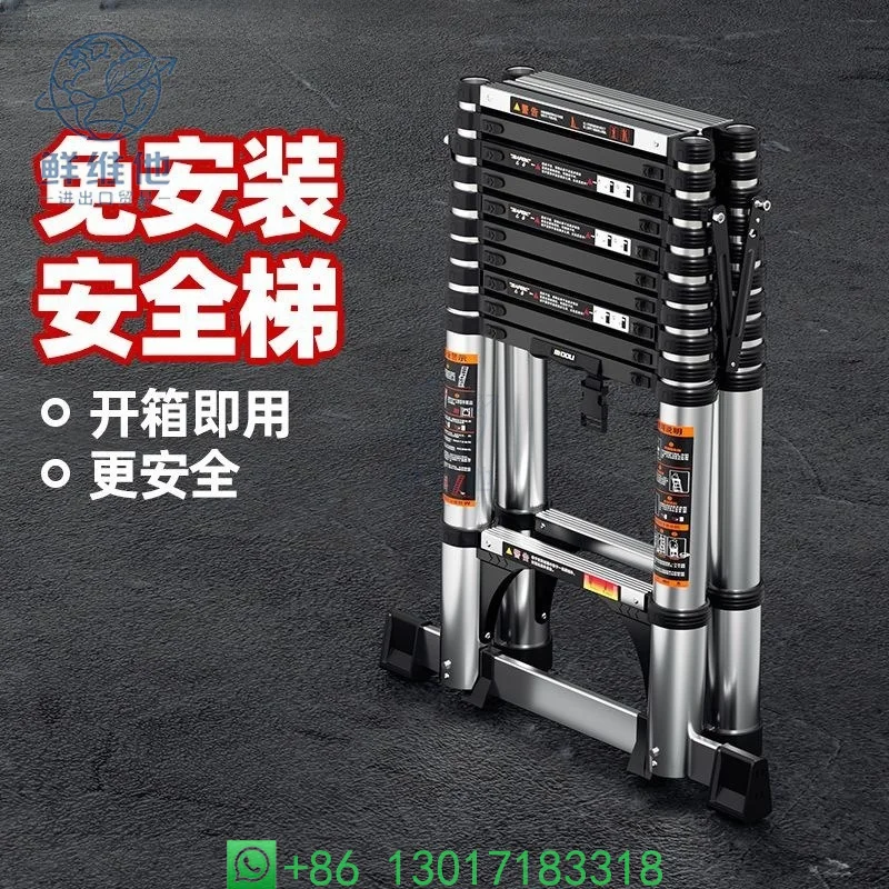

Telescopic Folding Ladder Heavy Duty Stainless Steel Multi Purpose A Frame Step Stool Portable