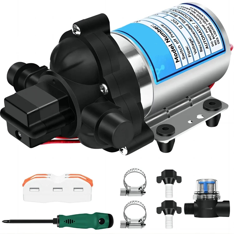 12V 3.5GPM 45PSI Self-Priming Diaphragm Water Pump RV Fresh Water Pump For RV Marine Yacht Caravan Boat Motorhome Camper Trailer