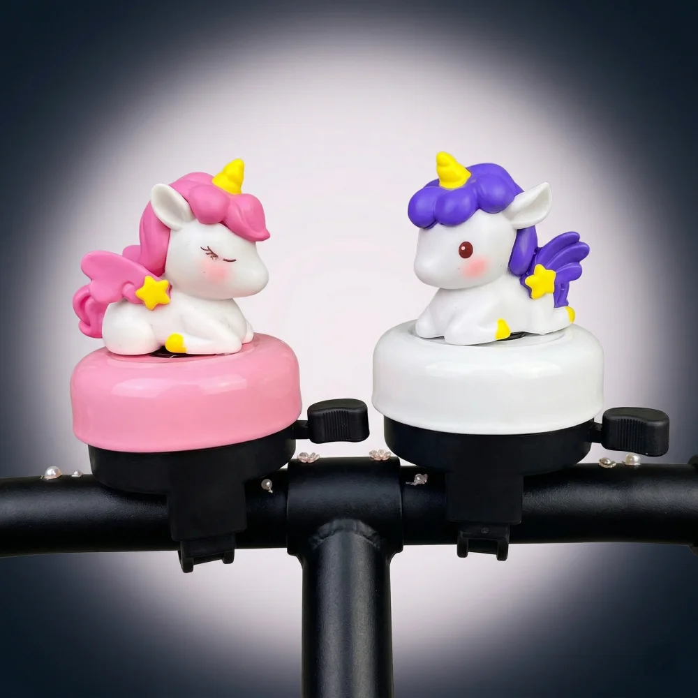 Cartoon-Einhorn-Fahrradklingel mit lautem Klang, universeller Typ, niedliche, schöne Klingel für Laufräder, Roller, Schreibtischdekoration, für den Außenbereich – Detail 6