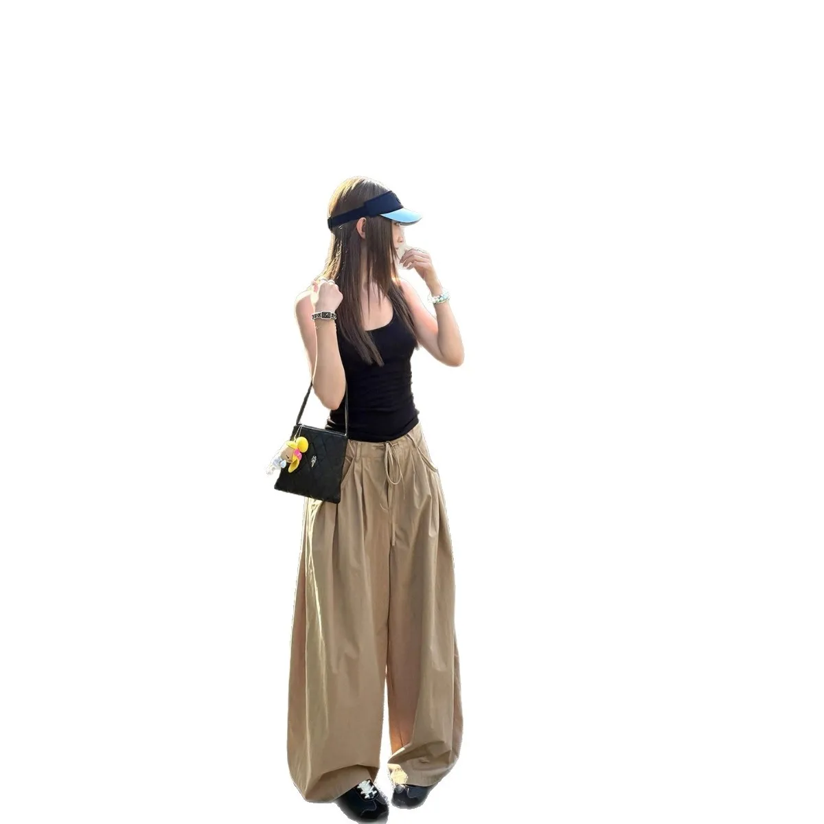 Autumn Scimitar Pants Fashionable Version Loose Big Trousers Casual Pants Women's Season Loose Wide-leg Pants Lace-up Trousers