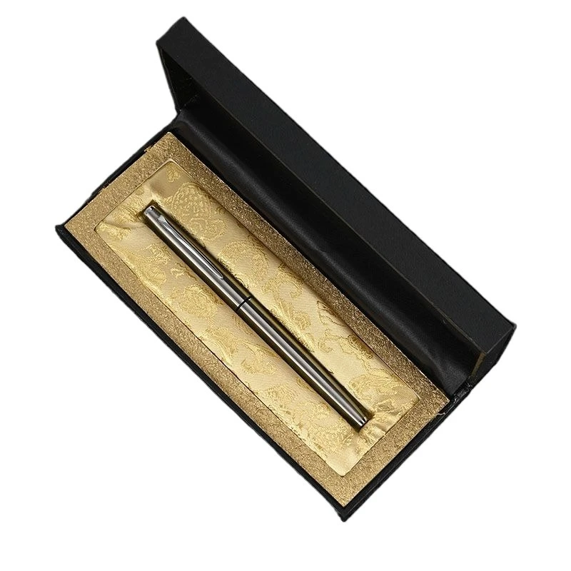BALAOYE All Stainless Steel Fountain Pen Double Layer Nib 2.5mm High-end Stationery Art M B Pen Luxury Practice Calligraphy Pen