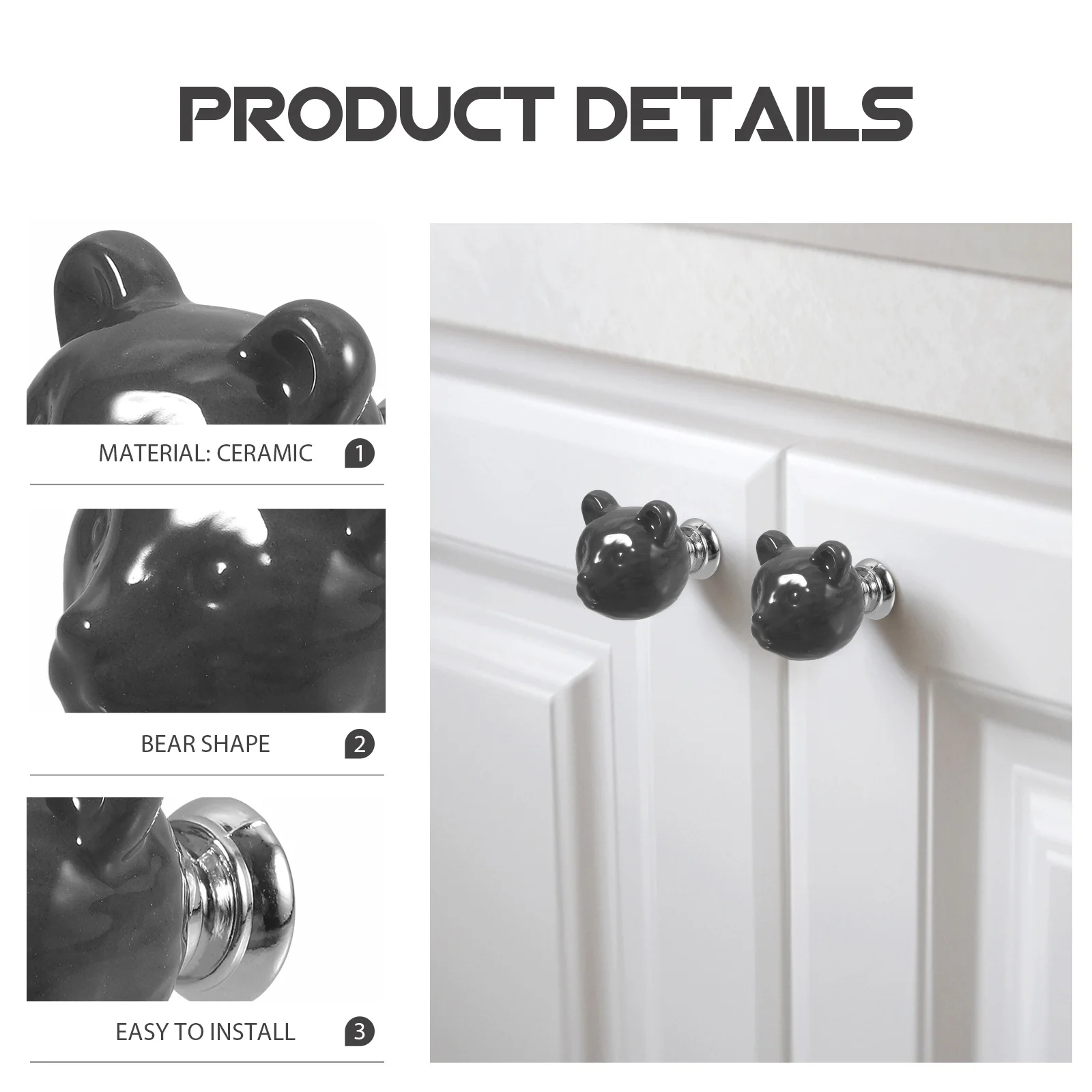 

2Pcs Cartoon Ceramic Drawer Knobs Pull Handles Pumpkin Style Durable for Cabinet Wardrobe Chest Furniture Door