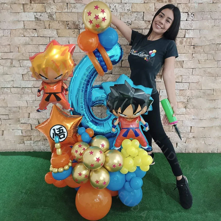 66pcs Anime Seven Dragon Ball Goku Theme Party Decoration Balloon Column Boy Birthday Party Decor Supplies Baby Shower Toy Gift