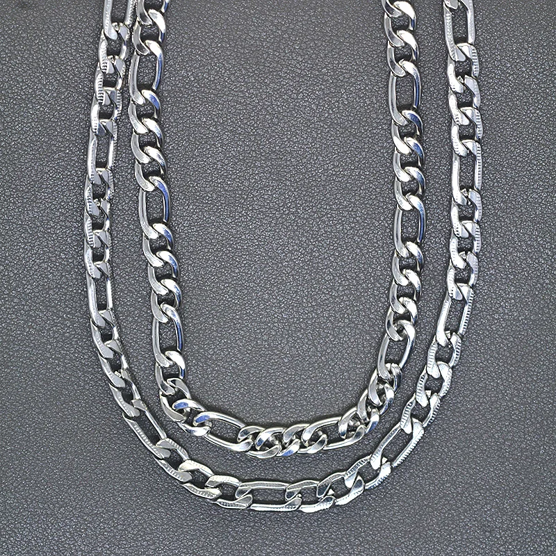 custom length 7mm  30cm-100cm  stainless steel NK link chain wallet jean biker  FOB keychain bag strap DIY replacement