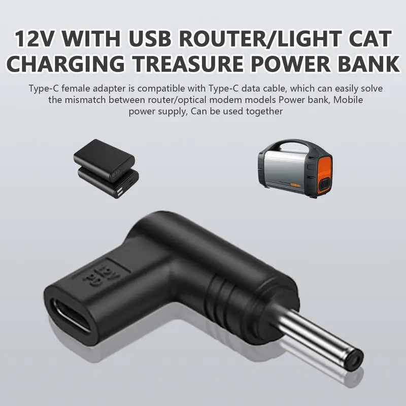 USB Type C Female To DC Adapter 12V Type C Female Input To DC Male Barrel Jack Type C Female To 5.5x2.5mm 5.2x2.1mm 4.8x1.7mm