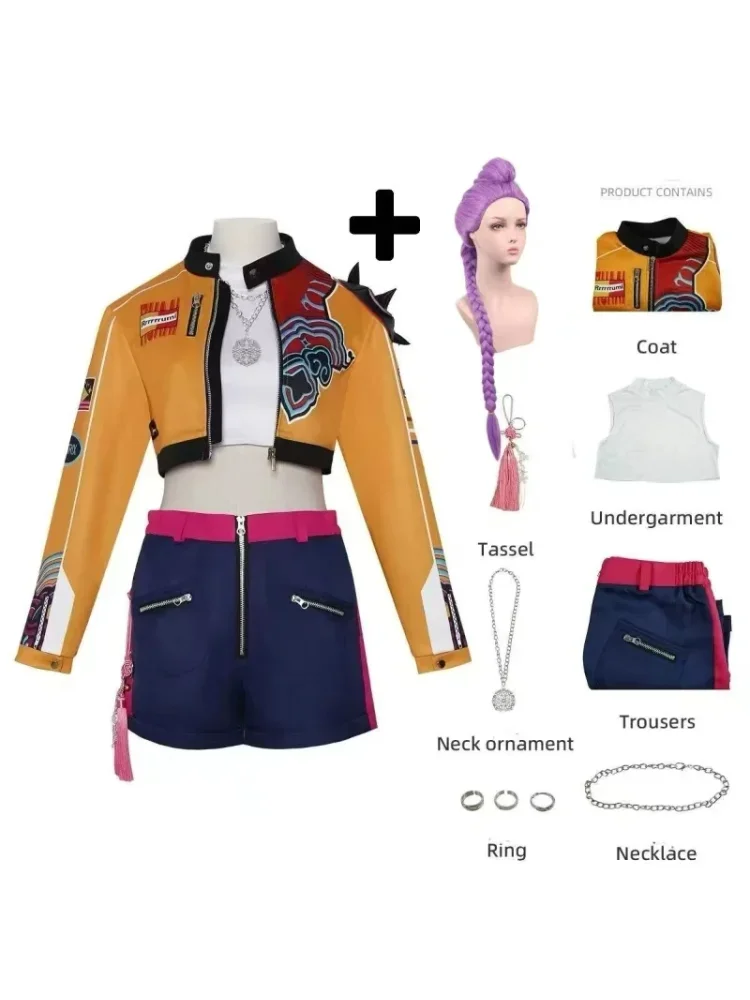 2026 Kpop Rumi Cosplay Kostuum Pruik Vrouwen Meisjes Halloween Carnaval Comic-con Party Rollenspel Outfits - afbeelding 2