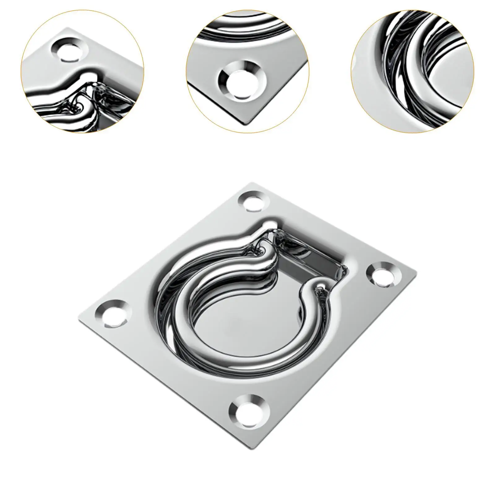 Recessed Tie Down Ring Ring Hook Tie Down Anchor Floor Rope Tie-down Flush Lifting Ring Pull for Yacht Vehicles Cabinet Locker