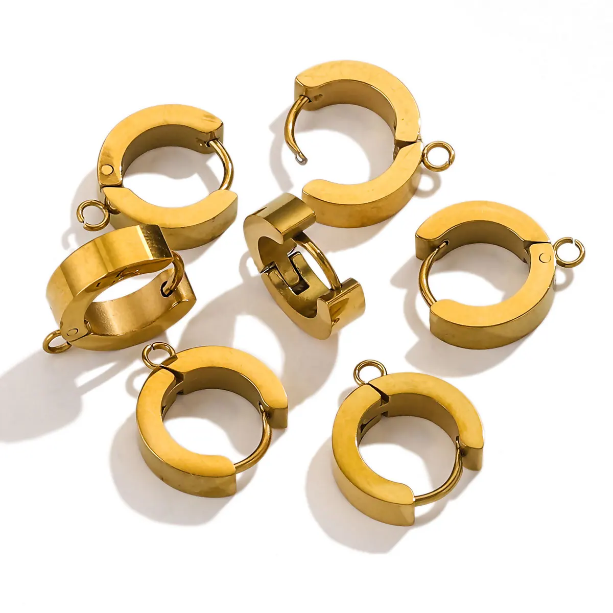 

6pcs High Quality Polished Stainless Steel PVD Waterproof Hoop Earring Hooks for DIY Earrings Jewelry Accessories Wholesales