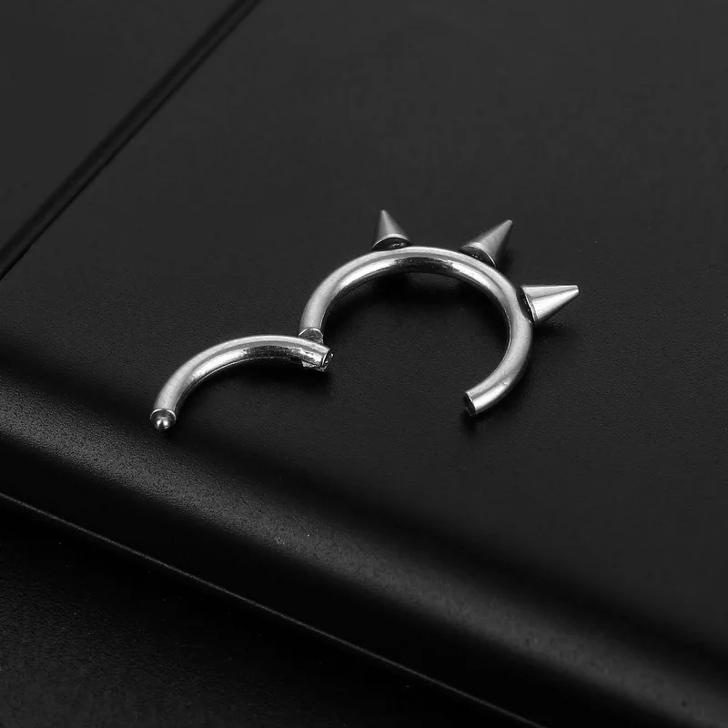 1Piece Titanium Steel Charming Nose Ring Nase Studs Septum Piercing Ring for Women Men Cartilage Body Pierc Gothic Jewelry