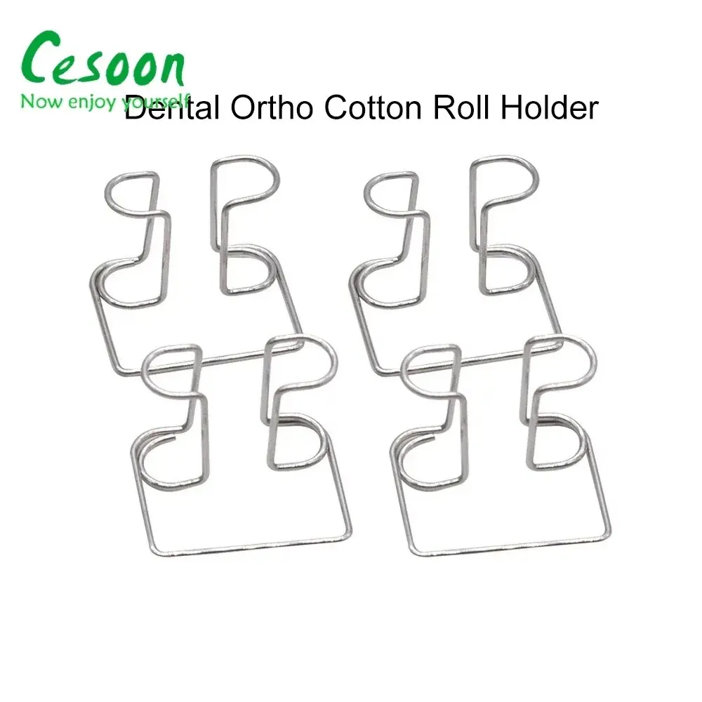 4pcs/Box Dental Cotton Roll Holder Clip Orthodontic Stainless Steel Tool Clinic Ortho Lab Supplies Cotton Holder