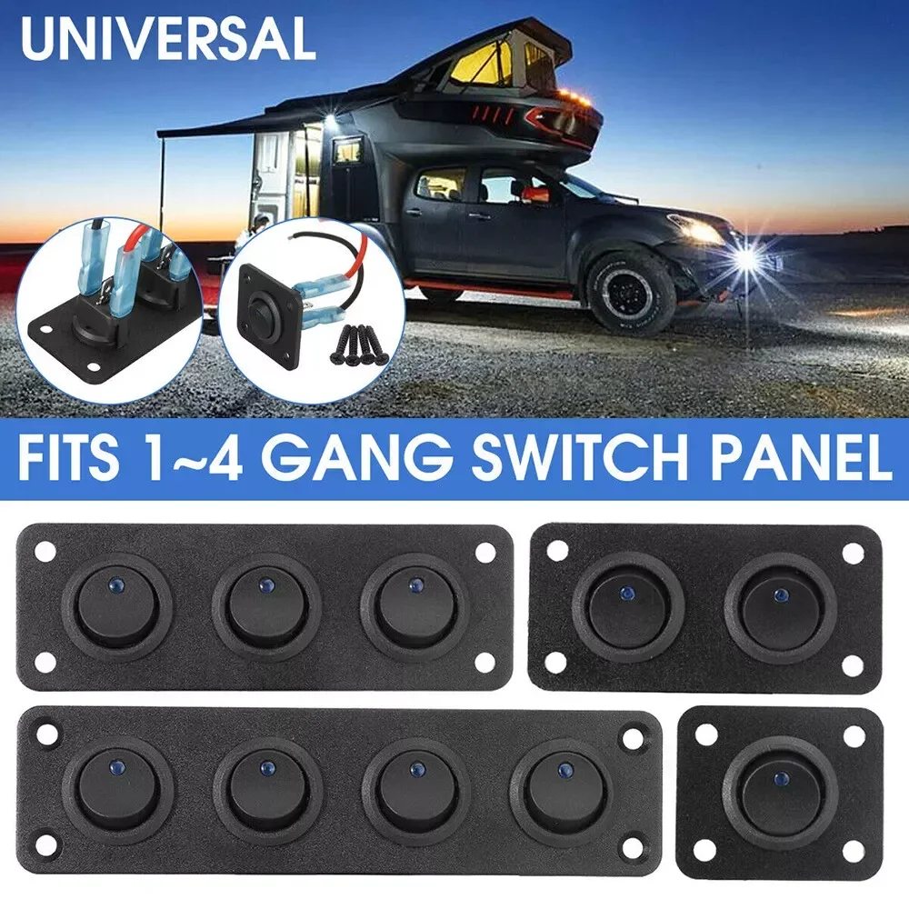 12V 1-5 Gang Universal Toggle Switch Panel USB Car Boat Marine RV Truck Blue LED Styling Accessories Marine Rocker Switch