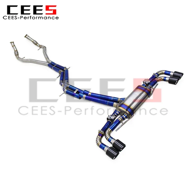 CEES Exhaust Pipes OEM Valve Muffler Catback with Carbon Black Tips for Porsche Cayenne GTS 4.0T