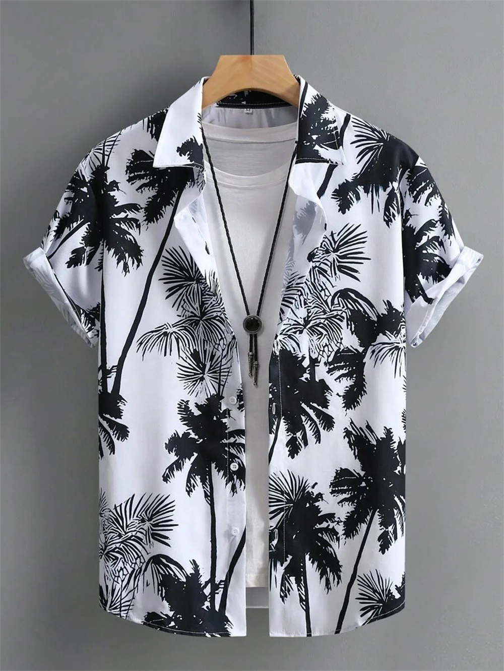 Hawaiian Shirt Man Print Casual Thin Beach Slim Fashion Shirt High Quality Luxury Black Social Vintage Funny Oversized Clothes