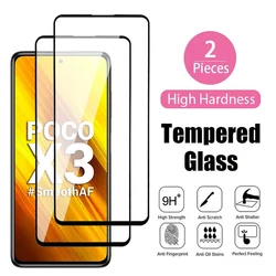 2Pcs Full Tempered Glass For Xiaomi Poco X5 X4 X3 NFC F3 F4 GT F5 Screen Protector POCO M3 M4 M5 Pro M5S C50 C55 C65 Glass Film